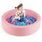 Kids Round Ball Pit with 200 Ocean Balls PU Leather, 41.5” Diameter, 25D Sponge Cushion